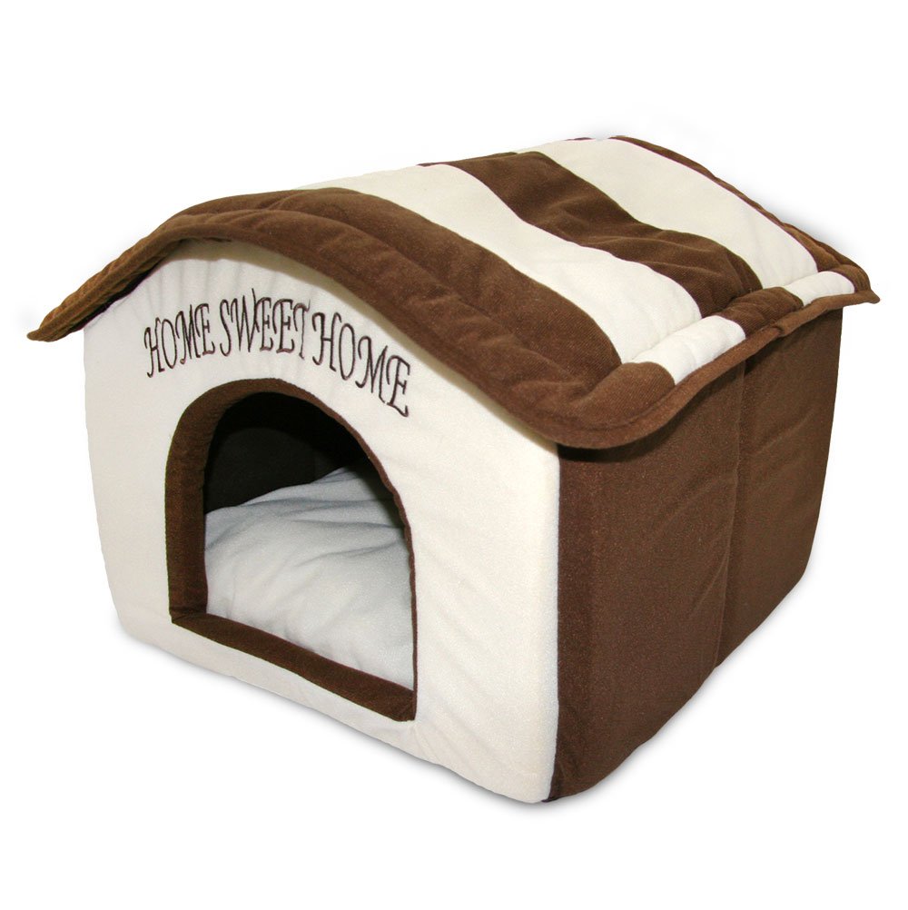 Best Pet Supplies Portable Indoor Pet House - Perfect For Cats & Small Dogs, Easy To Assemble - Cream