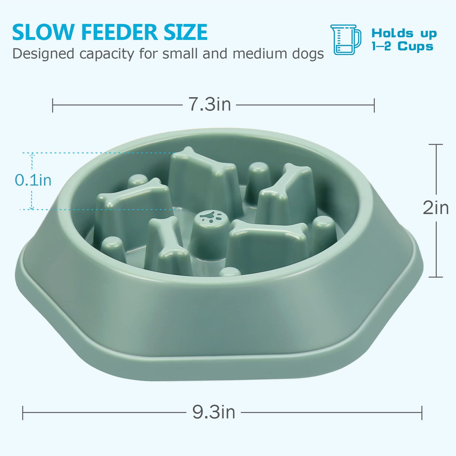 Upsky Slow Feeder Dog Puzzle Bowl - Anti-Chocking, Interactive, Bloat Stop, Non-Slide, Lick Treat Bowl For Small & Medium Dogs (