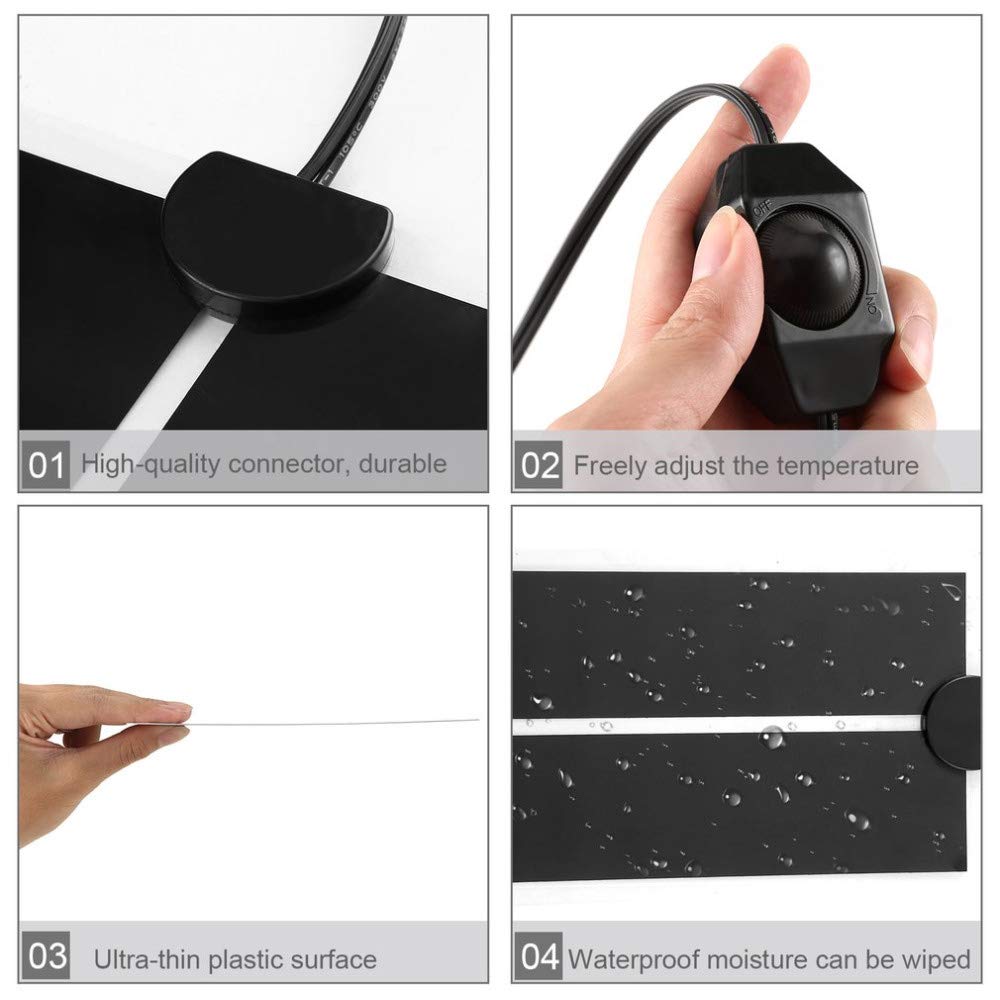 2 Pack 20W Reptile Heating Pad Tank Warmer With Temperature Control, Power Adjustment Under Terrarium Heater Heat Mat For Reptiles Turtle, Tortoise, Snakes, Lizard