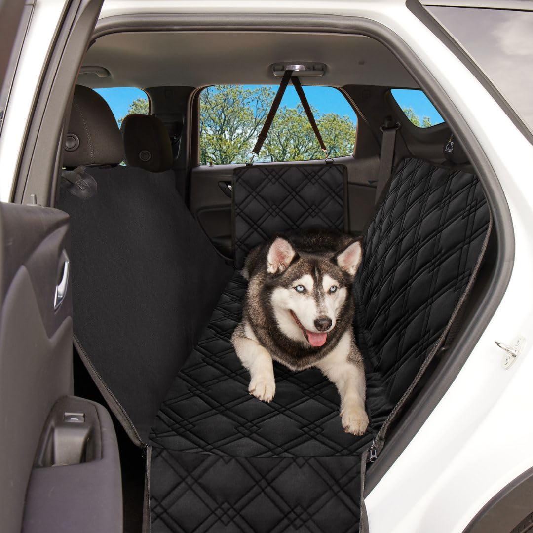Meadowlark Xl Dog Seat Covers Unique Design & Full Car Protection-Doors,Headrests & Backseat. Extra Durable Zippered Side Flap,