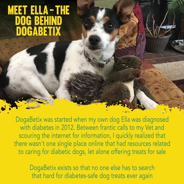 DogaBetix Ellas Diabetic Dog Treats New! XL Save $$! 1 lb (16 oz) Chicken Flavored -Vet Approved - Made in USA by Owners of Dia