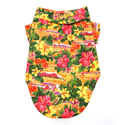 Doggie Design Hawaiian Camp Shirt (Sunset Hibiscus, Xs)