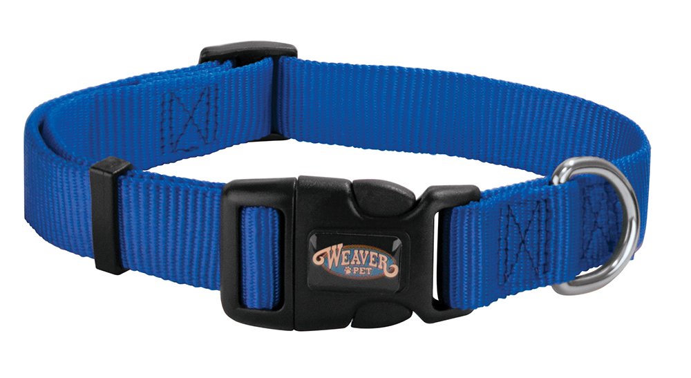 Nylon Prism Snap-N-Go Collar By Weaver Leather, Blue, 5/8'' X 9''-13''/Small