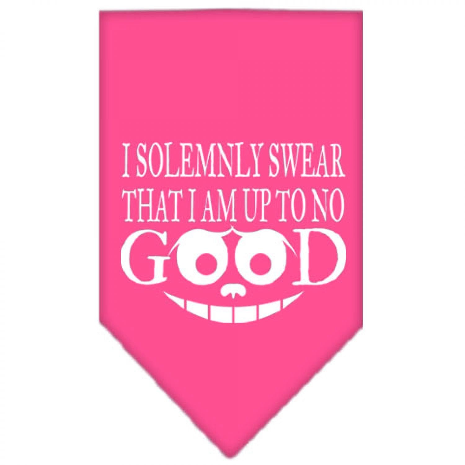 Mirage Pet Products Up to No Good Screen Print Bandana for Pets, Small, Bright Pink