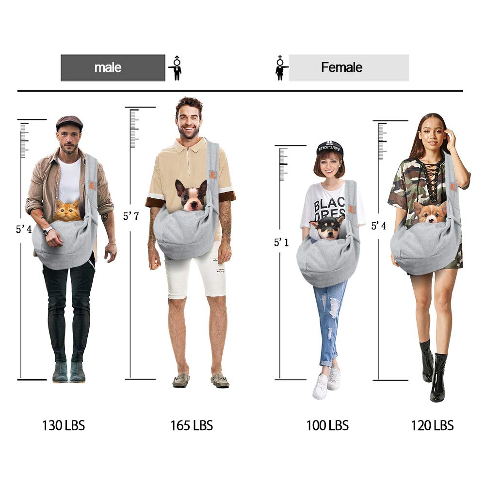 Tomkas Dog Sling Carrier For Small Dogs Dog And Cat Sling Carrier - Hands Free Reversible Pet Papoose Bag - Soft Pouch And Tote