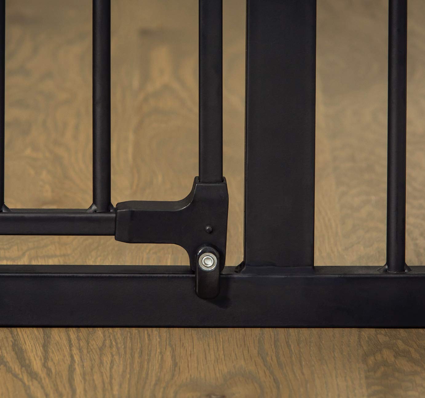 Regalo Deluxe Widespan Safety Gate, 74.5" W x 28" H, Metal, Black, Model 1176, Includes 4 Wall Mounts