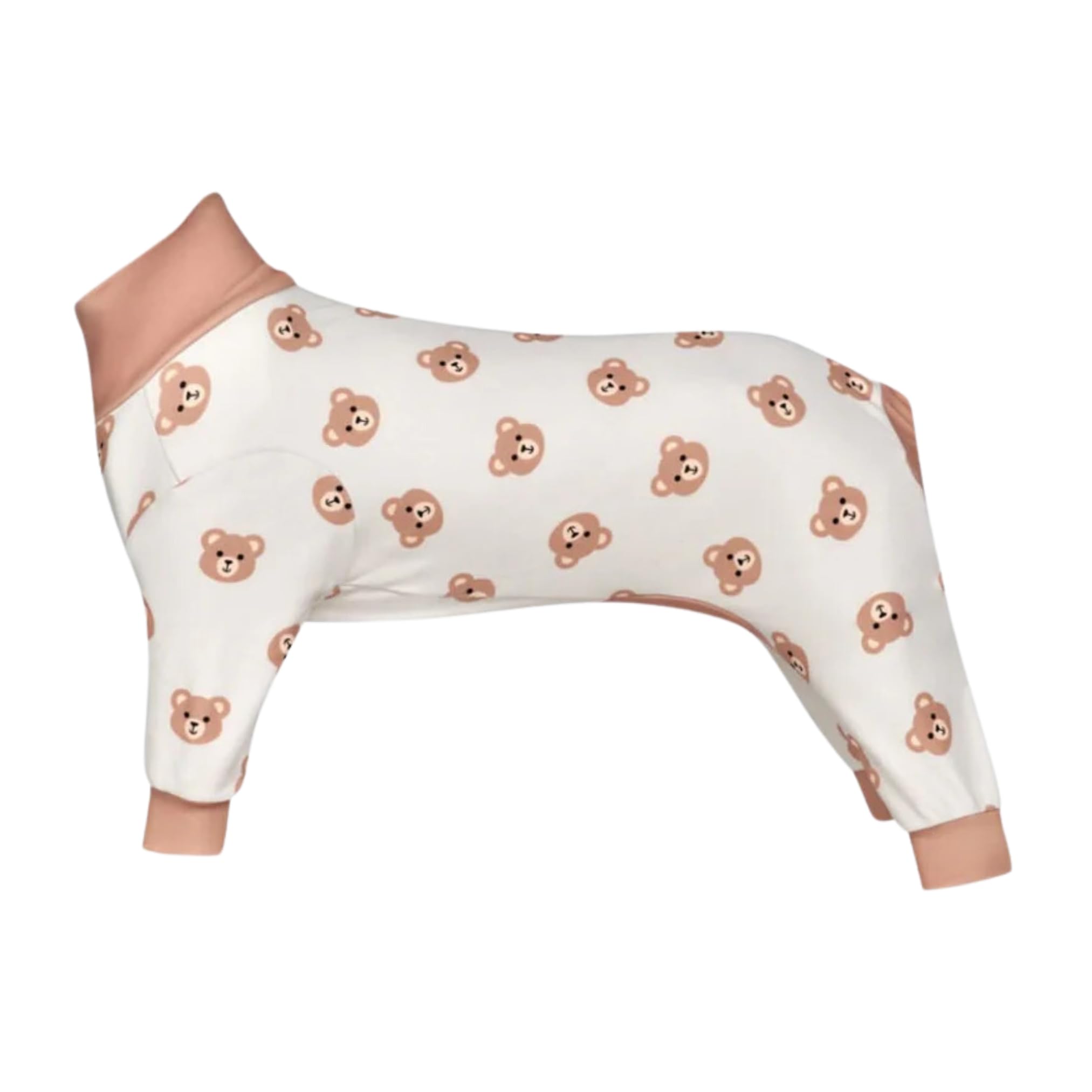 Spark Paws Dog Pajama, Ultra-Soft And 4-Way Stretch, Recovery-Suit Pj Onesie For Small, Medium And Large Breeds - Bear Beige - M