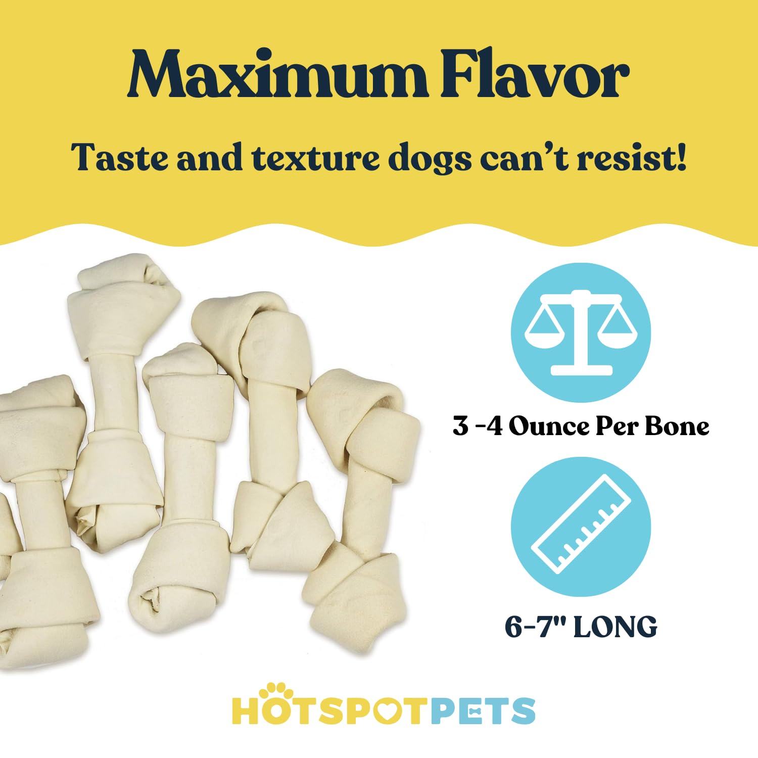 hotspot pets 10 Pack - 6-7 Inch Certified Facility Rawhide Dog Chews - from Grass Fed Brazilian Cows - Promotes Tooth Health and