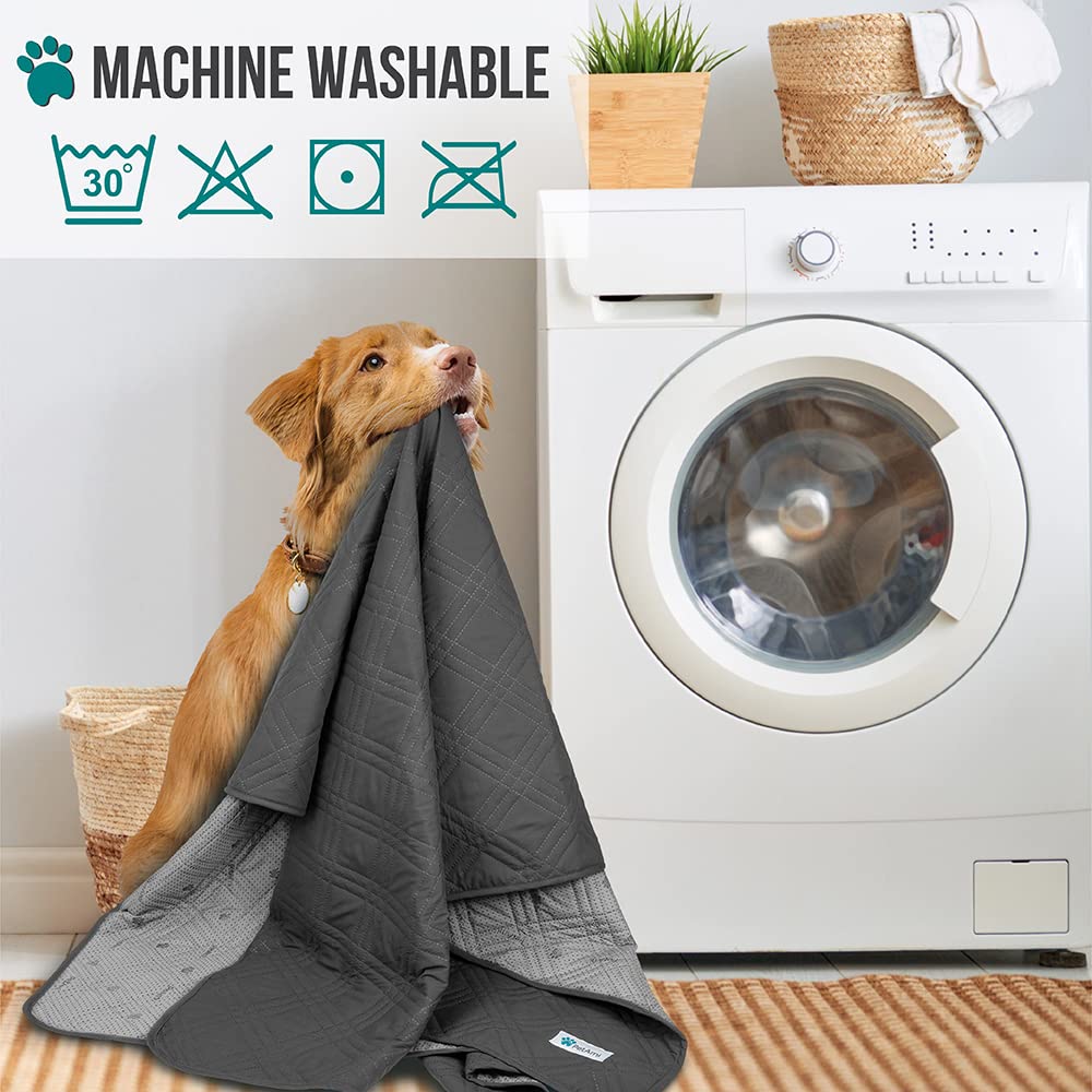 Petami Waterproof Dog Bed Cover Pet Blanket For Small Medium Dog, Couch Cover Sofa Furniture Protector For Dogs Cat, Reversible Water-Resistant Anti-Slip Pad Mat Quilt Washable, 30X70 Gray
