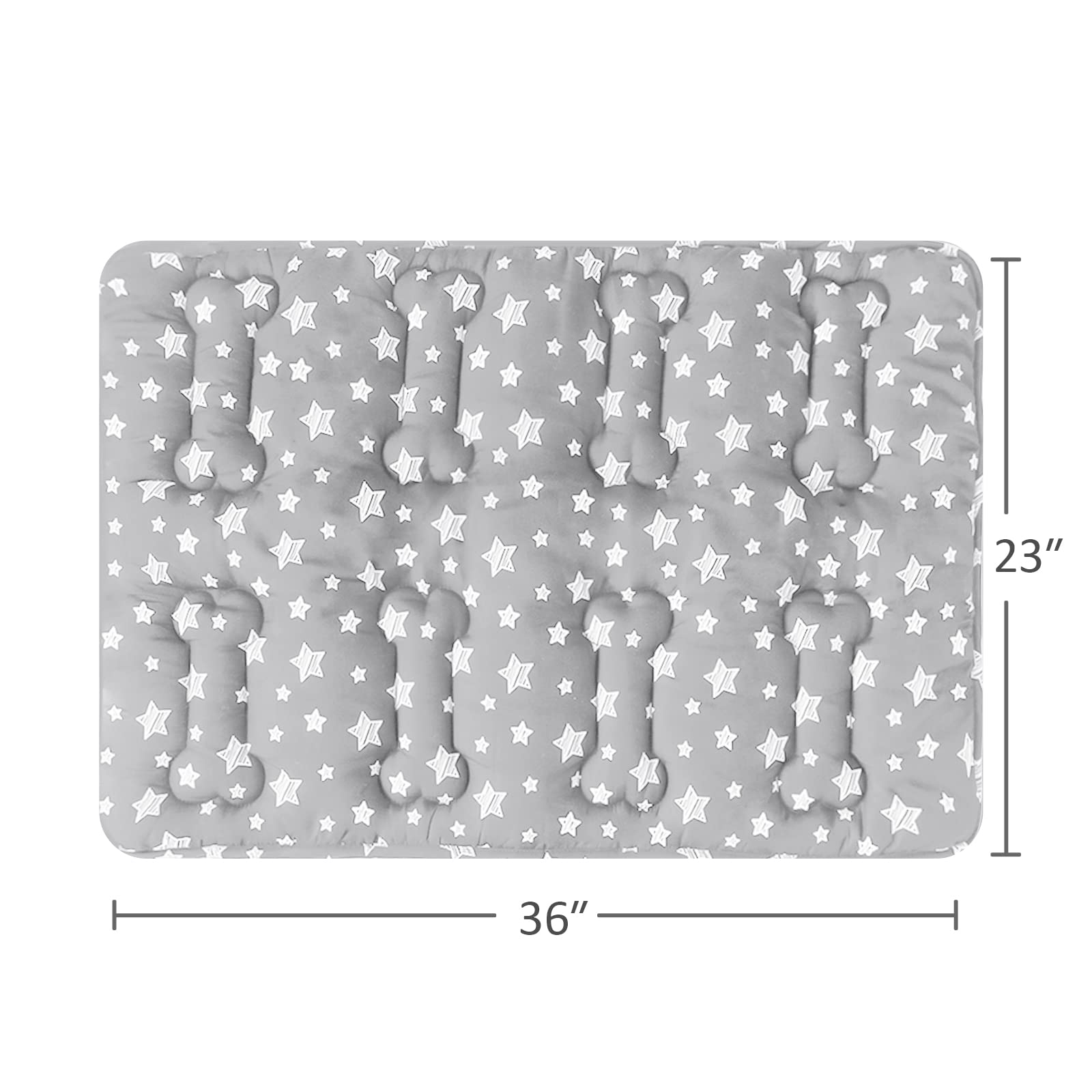 Dog Crate Mat (36'' X 23'') 2 Pack, Soft Dog Bed Mat with Cute Stars, Personalized Dog Crate Pad, Anti-Slip Bottom, Machine Wash