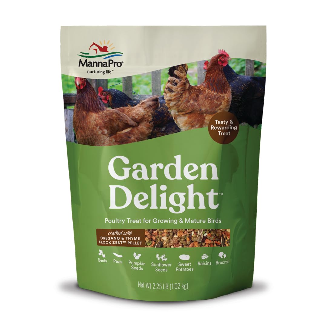 Manna Pro Garden Delight - Treats for Chickens - Poultry, Bird, Coop, Duck, Treat - 2.25 lbs