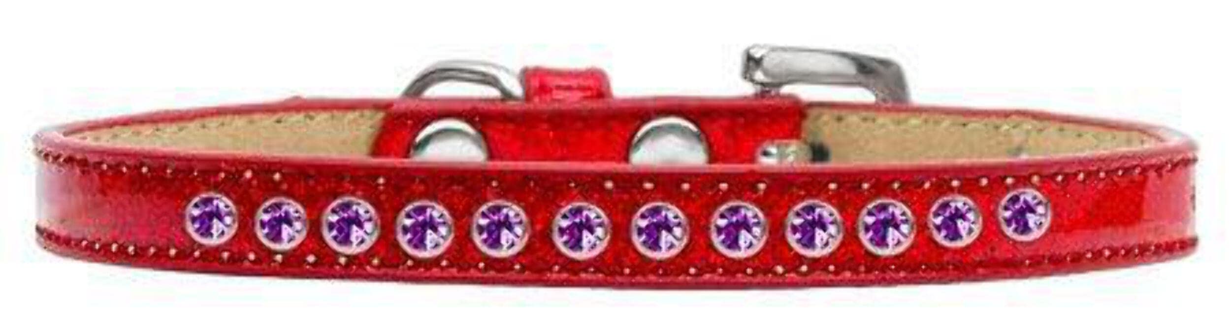 Dog, Puppy and Pet Ice Cream Collar, "Purple Crystal Rimsets" Red 12