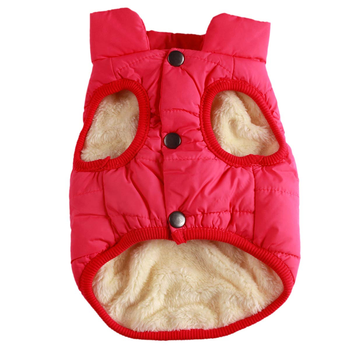 Joydaog 2 Layers Fleece Lined Warm Dog Jacket For Puppy Winter Cold Weather,Soft Windproof Small Dog Coat,Pink S