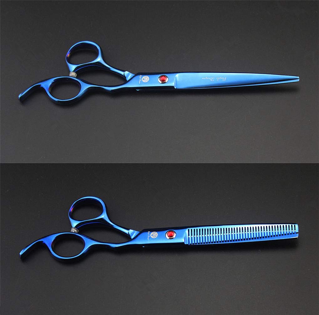 Purple Dragon Professional 7.0 Inch 4Pcs Pet Grooming Scissors Kit Japan Premium Steel Straight & Curved & Thinning Blade Dog Ha