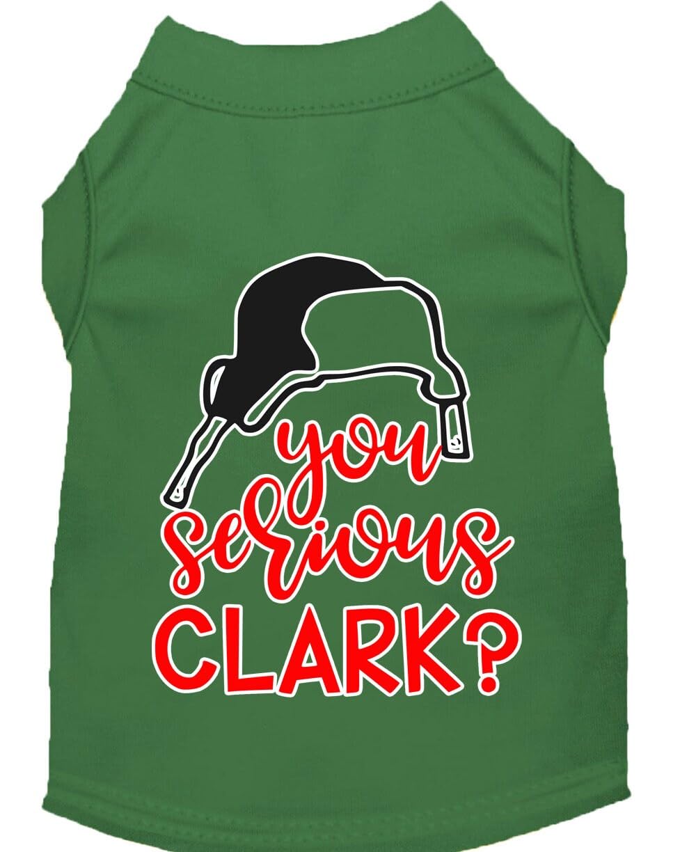 Christmas Pet Dog & Cat Shirt Screen Printed, 'You Serious, Clark?' Red 2Xl (20-25 Lbs.)