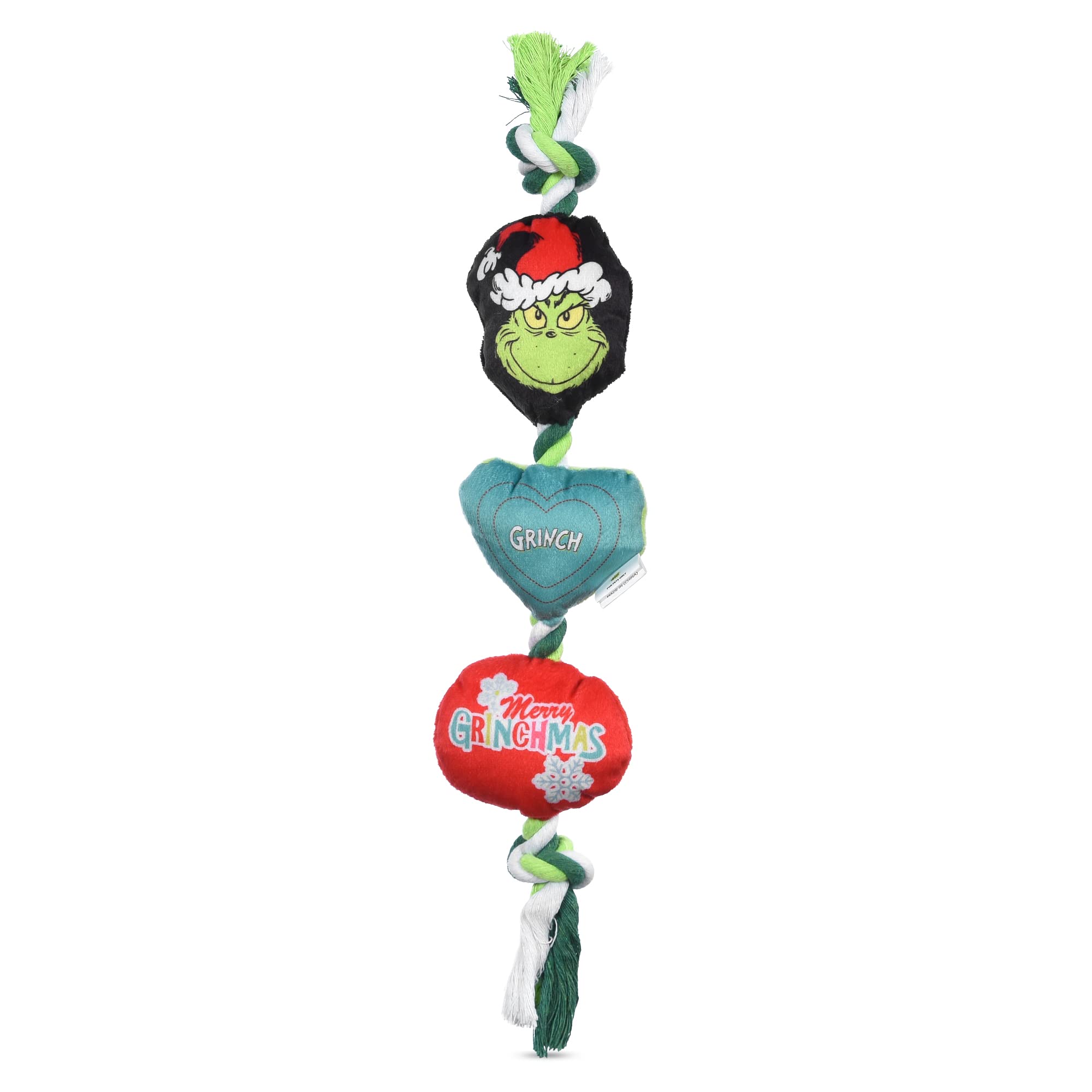 Dr. Seuss For Pets How The Gr Stole Christmas 14' Heart Rope Toy For Dogs | Squeaky Dog Toys, Rope Dog Toys, Holiday Toys For Dogs, Pet Christmas Stocking Gifts | The Gr Dog Toys (Ff25748)