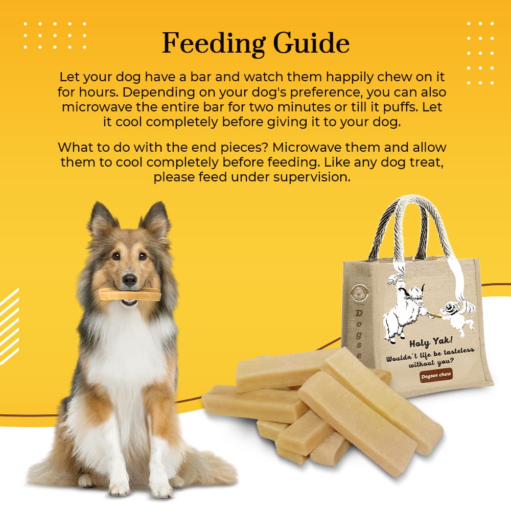 Dogsee Original Himalayan Yak Cheese Dog Chews 2lb (Large - 8 Bars) | Rawhide Free | Fight Plaque & Tartar | Long Lasting | for