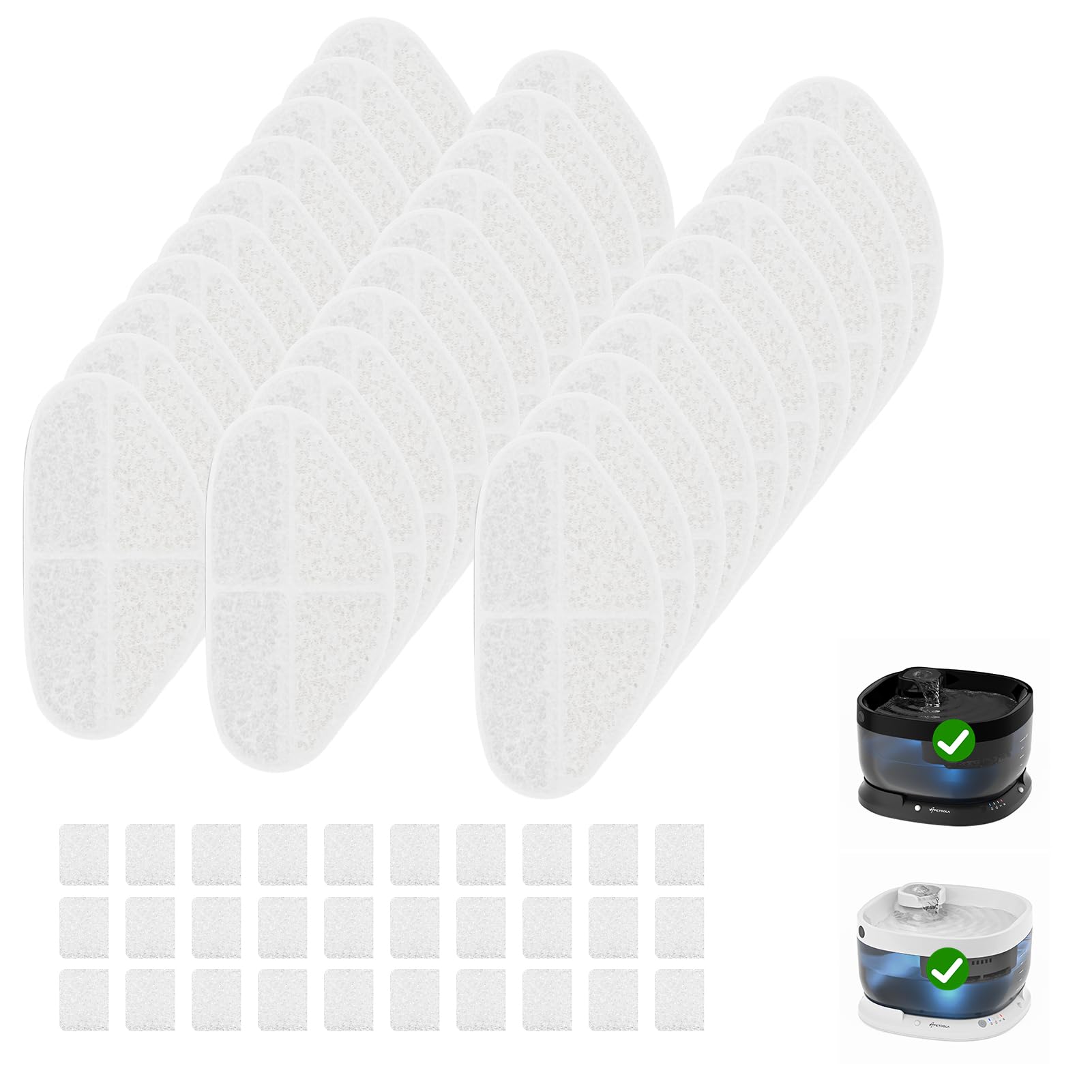30Pcs Filter For Fp30 Wireless Dog Water Fountain, Replacement Filter For 7L Battery Operated Dog Water Dispenser With Motion Se