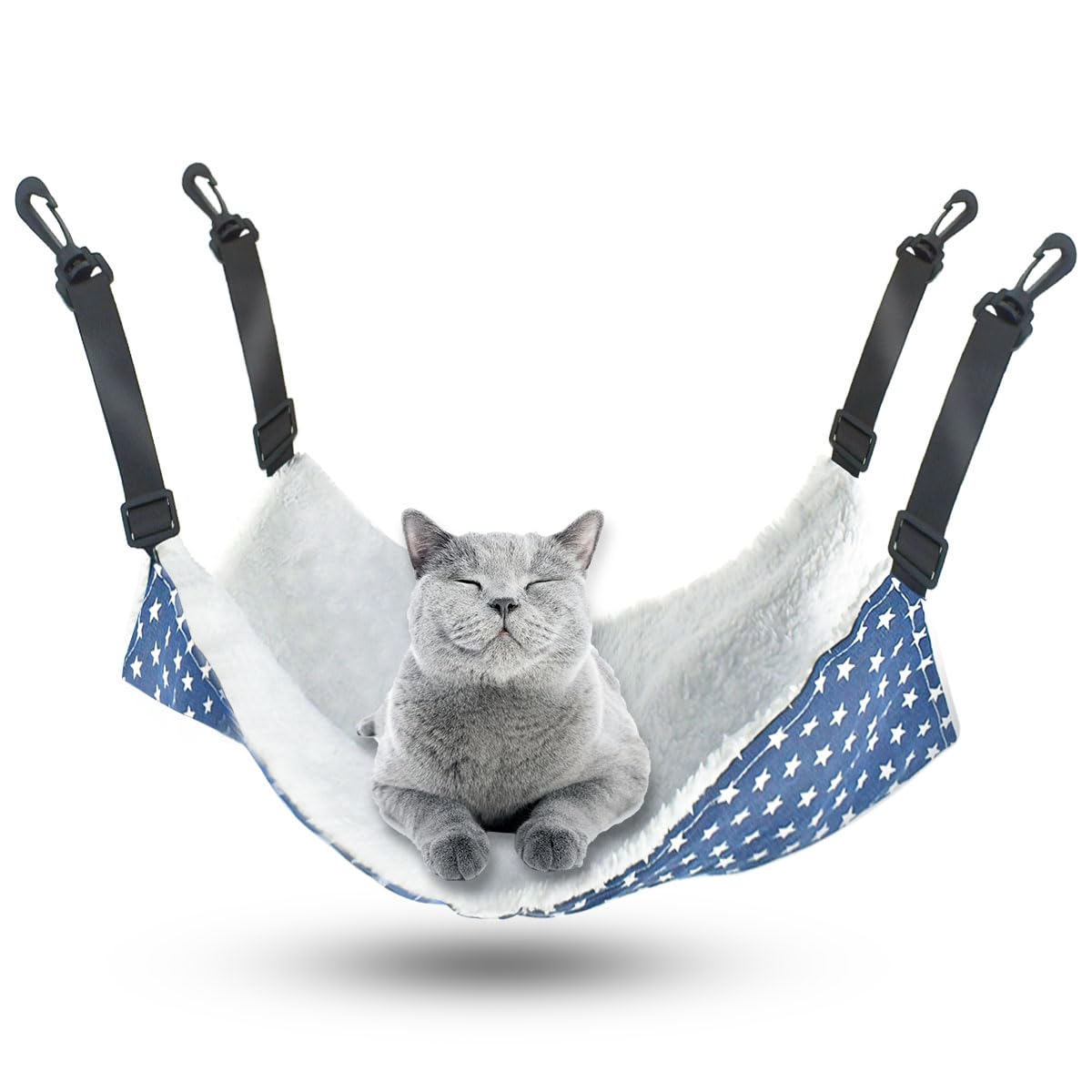 Pet Hammock For Cage Reversible Cat Hanging Hammock Soft Hanging Bed For Ferret Kitten Puppy Cats Small Dogs Rabbits Small Anima