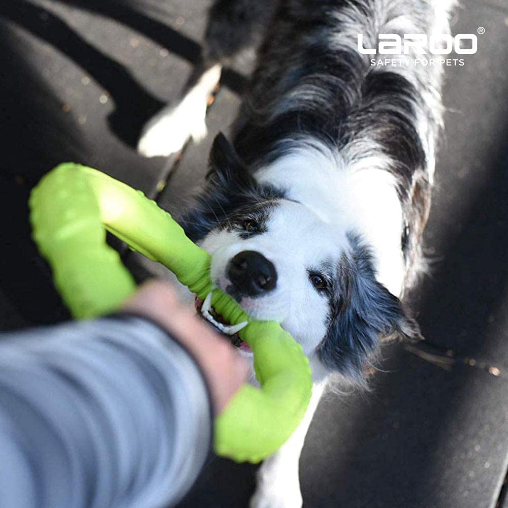 LaRoo Dog Toys for Aggressive Chewers,Floatable Dog Flying Disc,Sizes Dog Tug Toy,Interactive and Tug of War Dog Toy,Funny Teeth