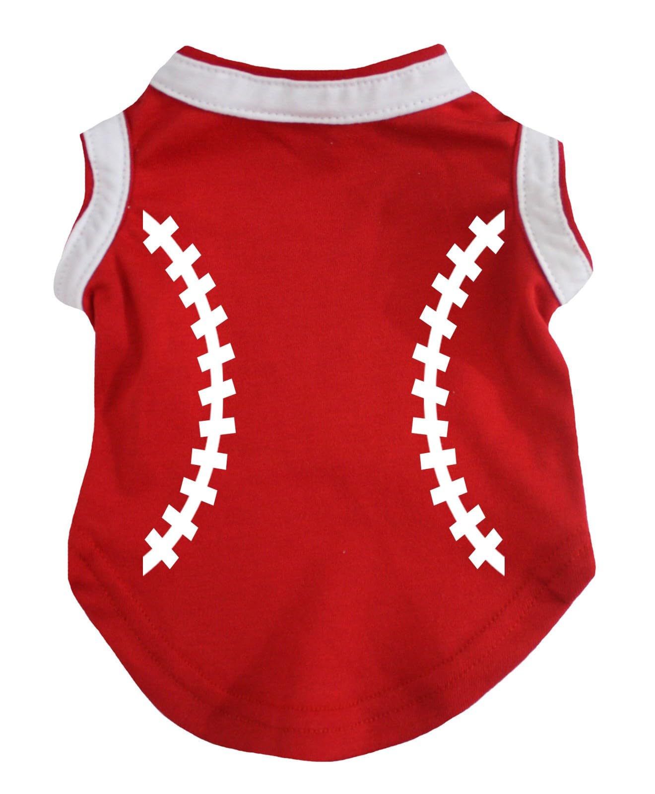 Petitebella Baseball Print Puppy Dog Shirt (Red, Medium)