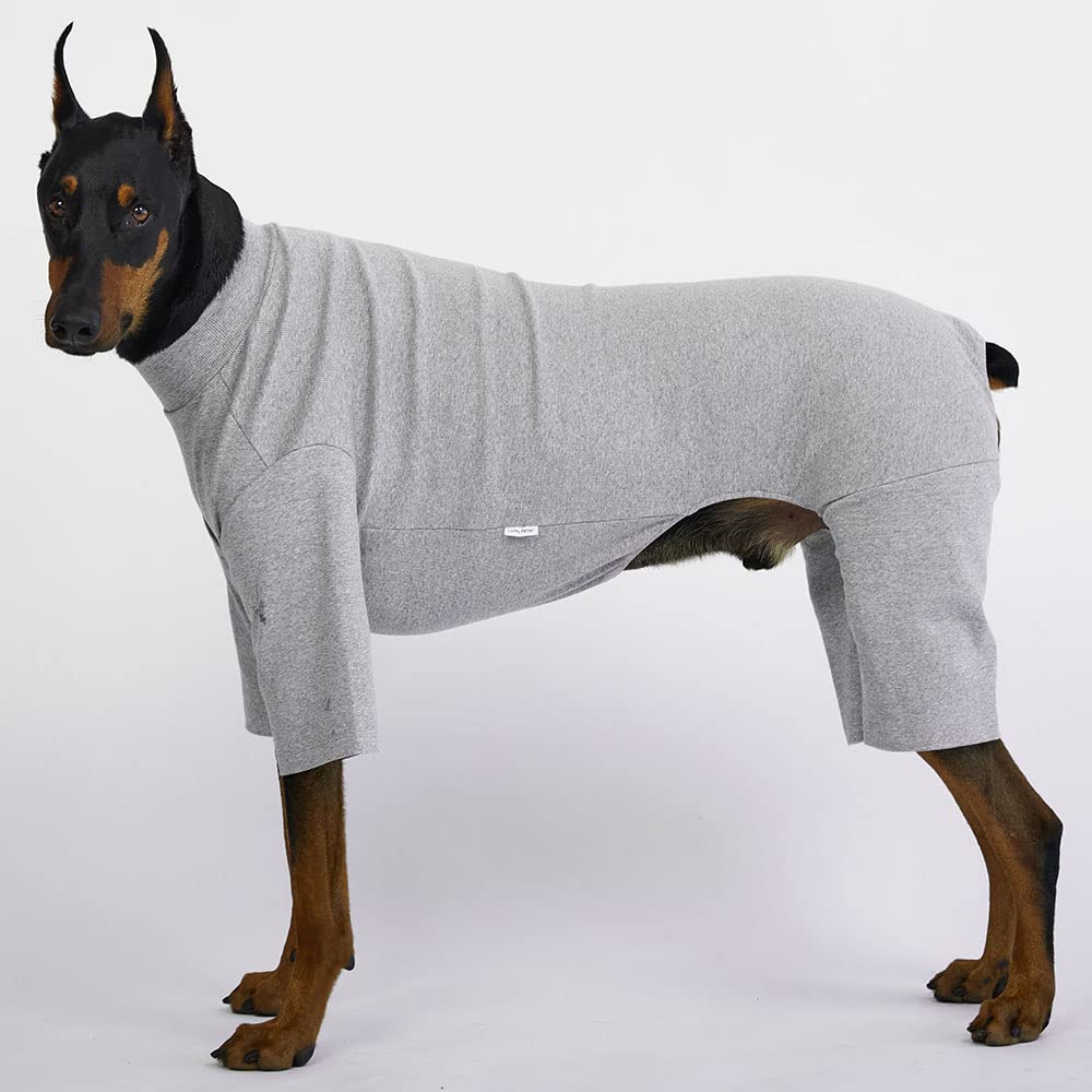 Lucky Petter Small Dog Pajamas Basic Onesie Doggie Jammies Stretchable Dog Jumpsuit Bodysuit Pjs (4X-Large, Basic Gray)
