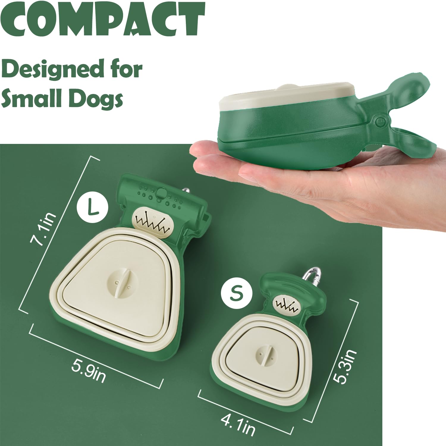 Portable Dog Pooper Scooper with Bag Attachment, Small Handheld Poop Scoop for Travel Walks Yard