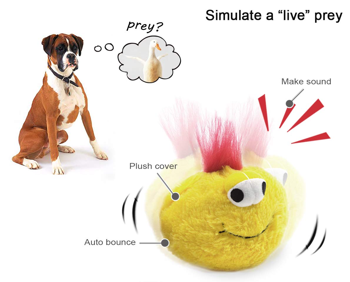 YOOGAO Pet Interactive Dog Toy, Plush Electric Dog Toy, Vibrating and Squeaky, Battery Operated, Prevent Boredom for Pets (Kit)