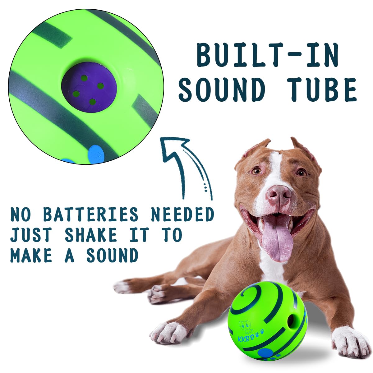 Hyq Interactive Squeaky Dog Ball - 2.75 Inch Toy For Small, Medium, Large Dogs And Puppies To Keep Them Busy