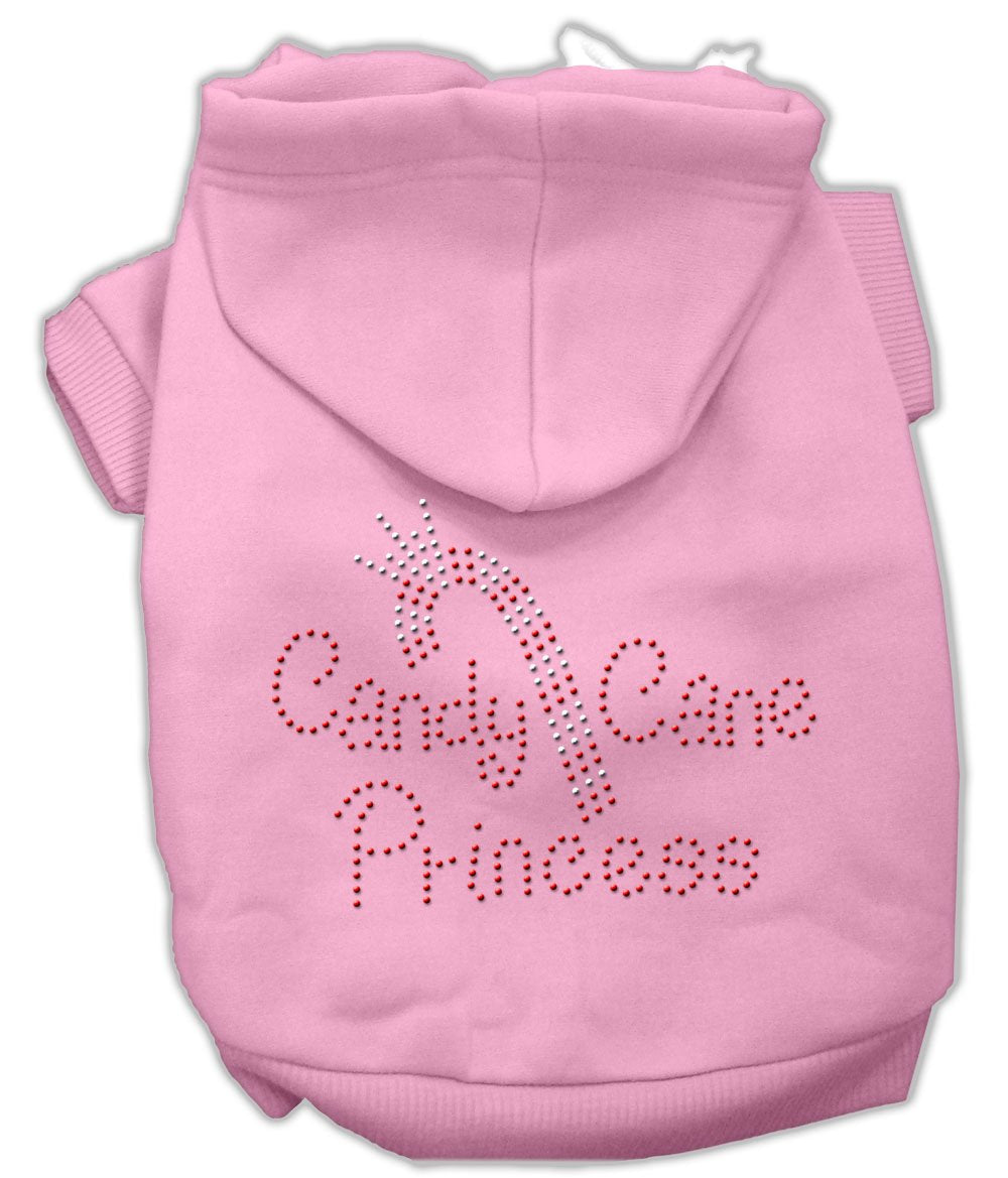 Mirage Pet Products 10-Inch Candy Cane Princess Hoodies, Small, Pink