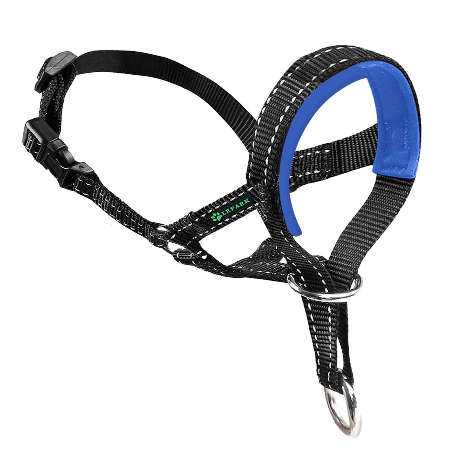 Dog Head Halter With Reflective Safety Strap Stop Dog'S Pulling, Dog Head Collar For Small Medium Large Dogs(L,Blue)