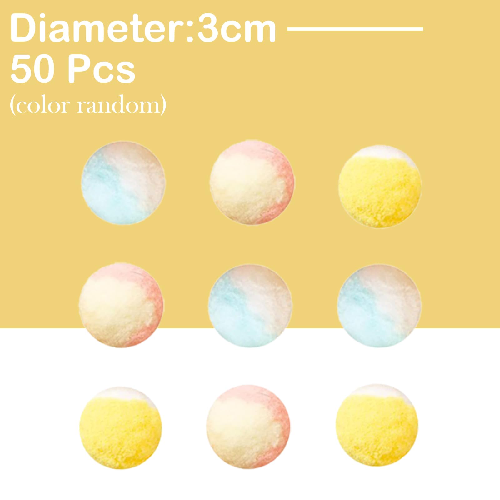 Yaspok Cat Toy Balls, 50Pcs Premium Soft Pom Pom Ball For Kittens, 1,2' Funny Interactive Cat Pompom Toys For Bored Indoor Cats