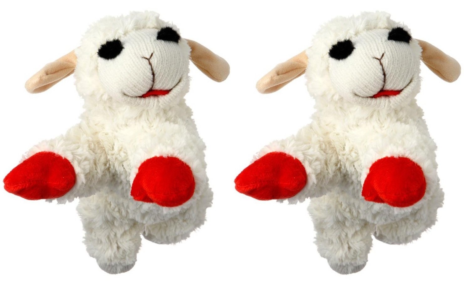 Multipet International Lambchop Plush Squeak Toy Mini For Pets, 6-Inch [2-Pack]