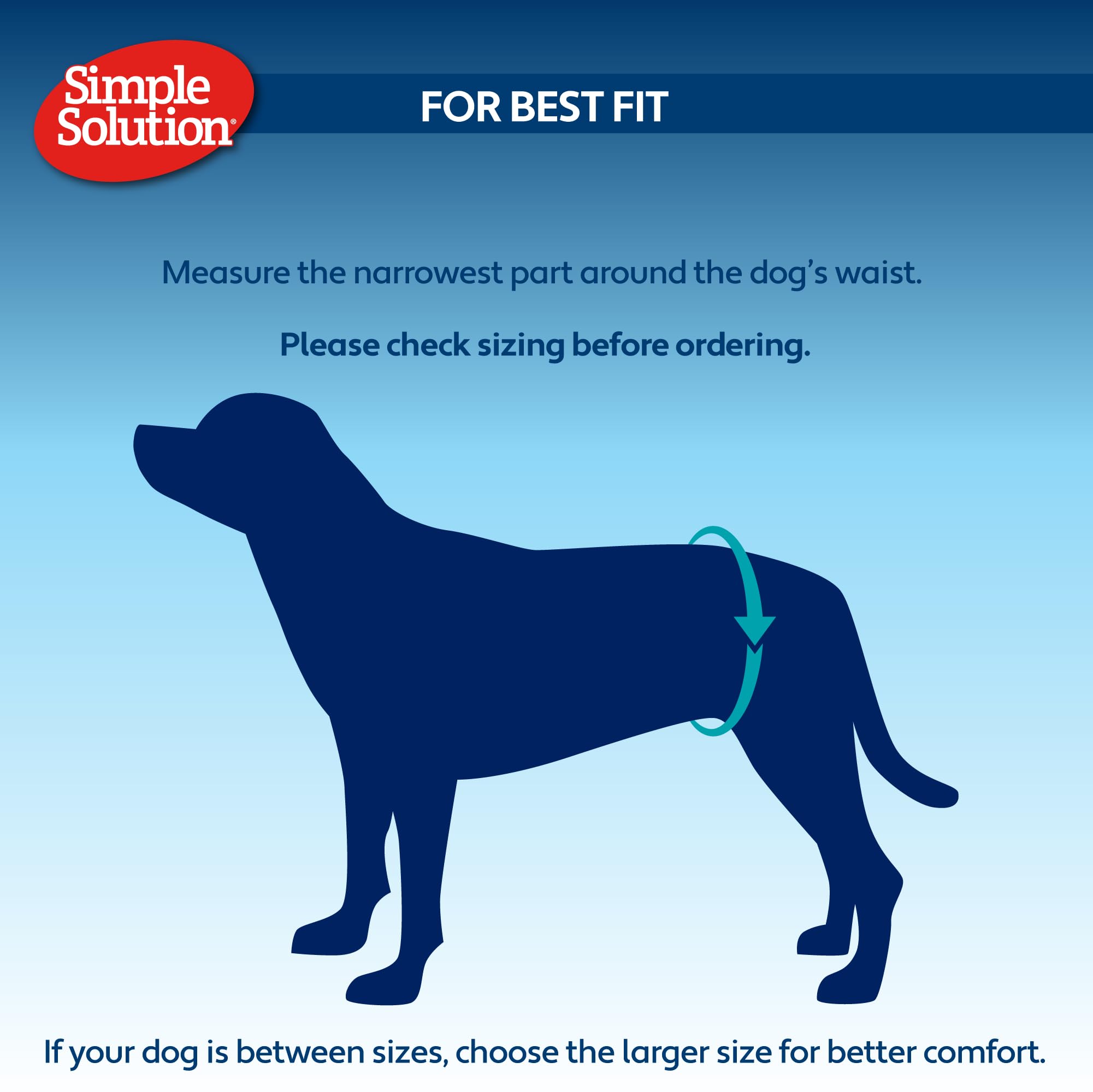 Simple Solution Disposable Dog Diapers for Male Dogs - Male Wraps with Super Absorbent Leak-Proof Fit - Excitable Urination, Inc