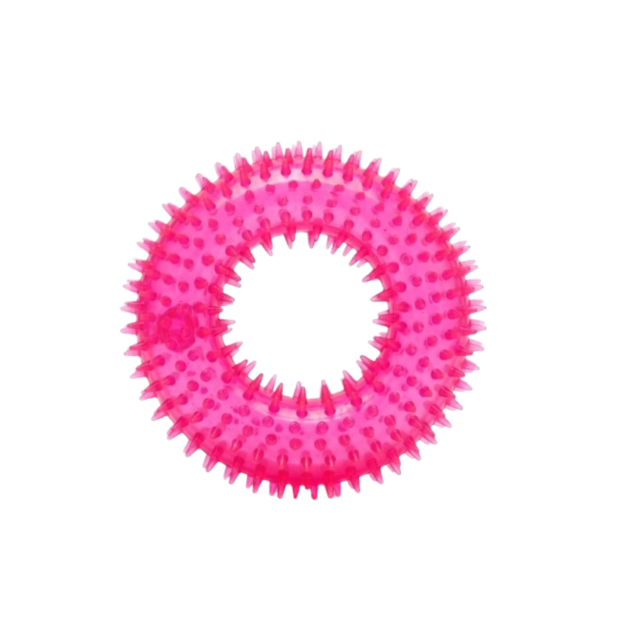 Bohobark Dog Ring Chew Toy, Durable Rubber Textured Dental Teething Ring For Puppies & Small Medium, Large Dogs, Interactive Spi