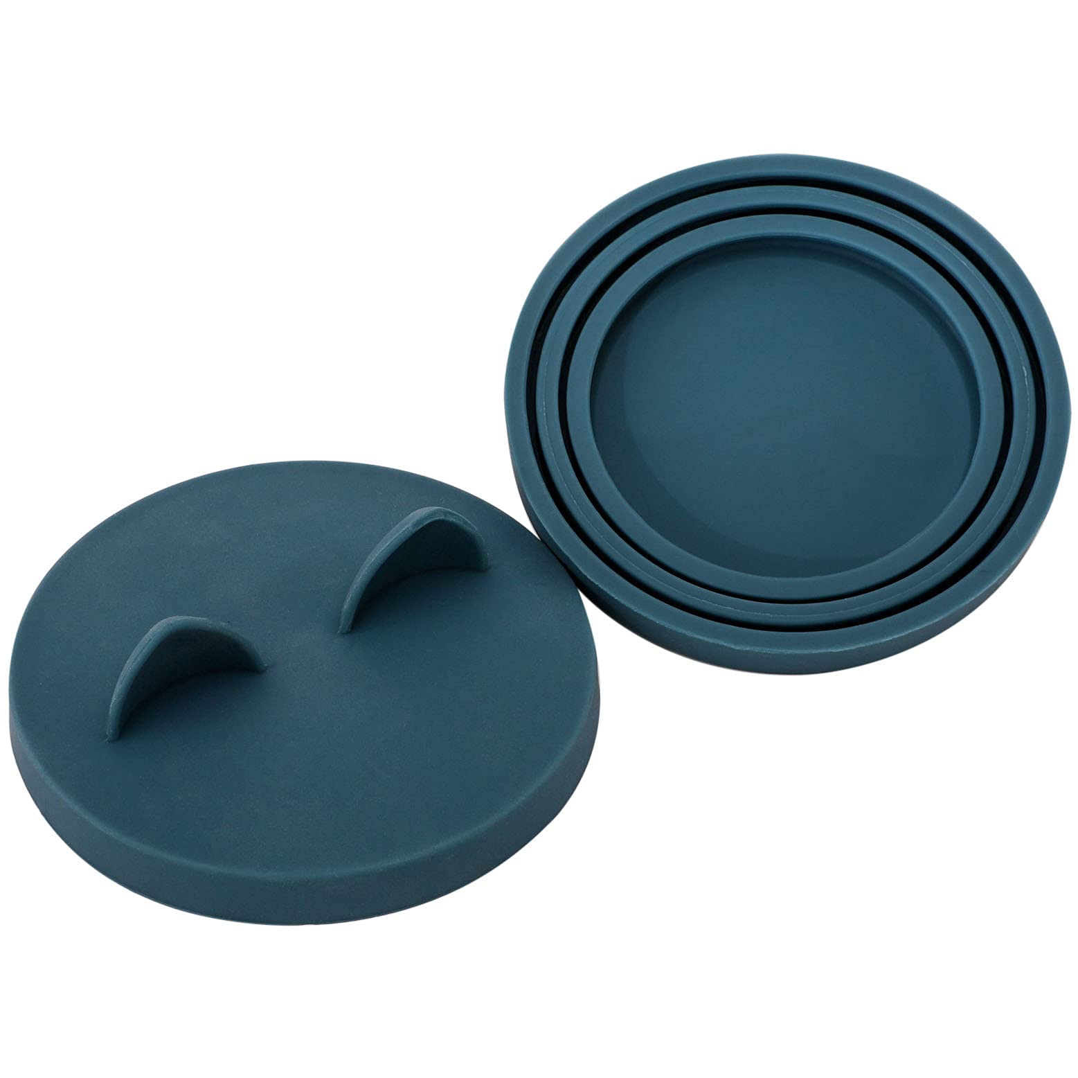 OHMO 3 Pack Dog Food Can Lids, (3, 12, 14oz etc.) Universal Size Silicone Covers for Cat and Dog Food, Dark Blue