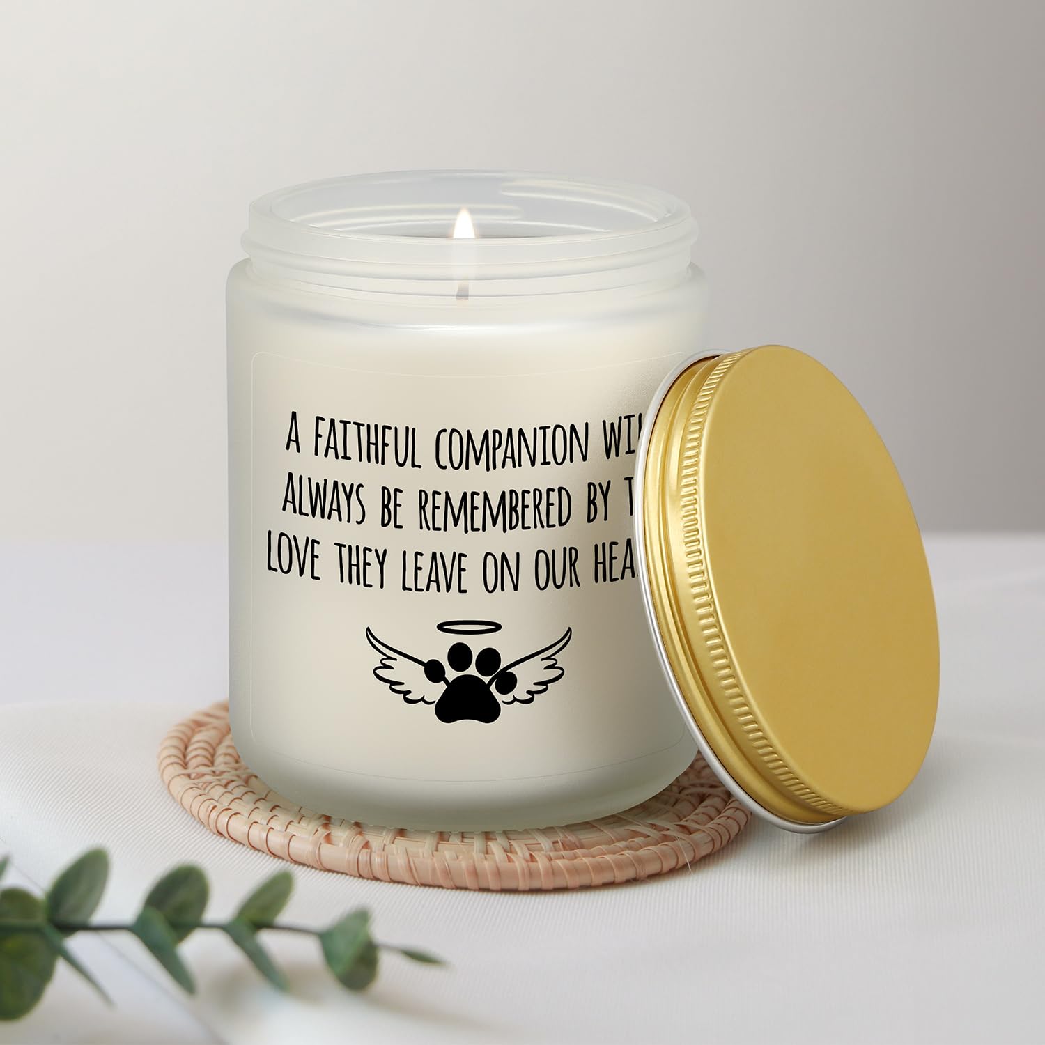 Cingue Pet Memorial Gifts, Loss Of Dog Sympathy Gift, Cat Candle, Pets Bereavement Death Remembrance Gift In Memory Dog, Grievin
