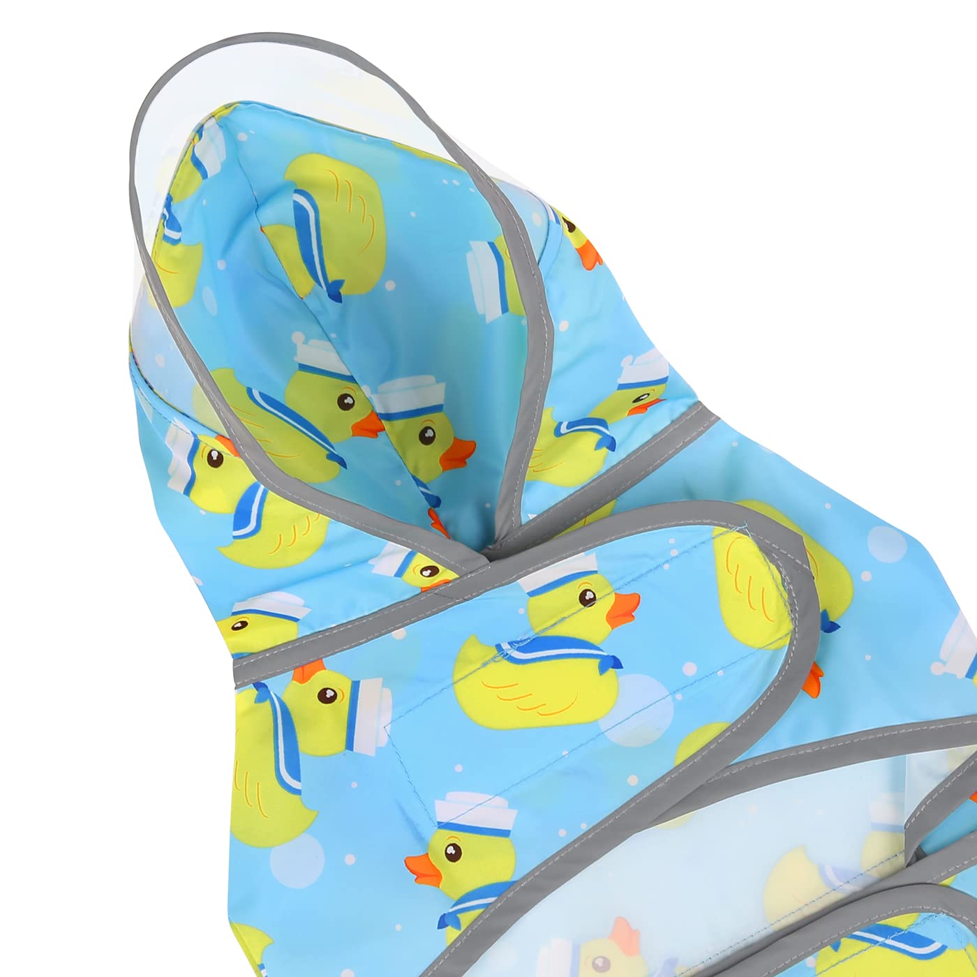 Hde Dog Raincoat With Clear Hood Rain Jacket Poncho For Small Medium Large Dogs Sailor Ducks Blue - L