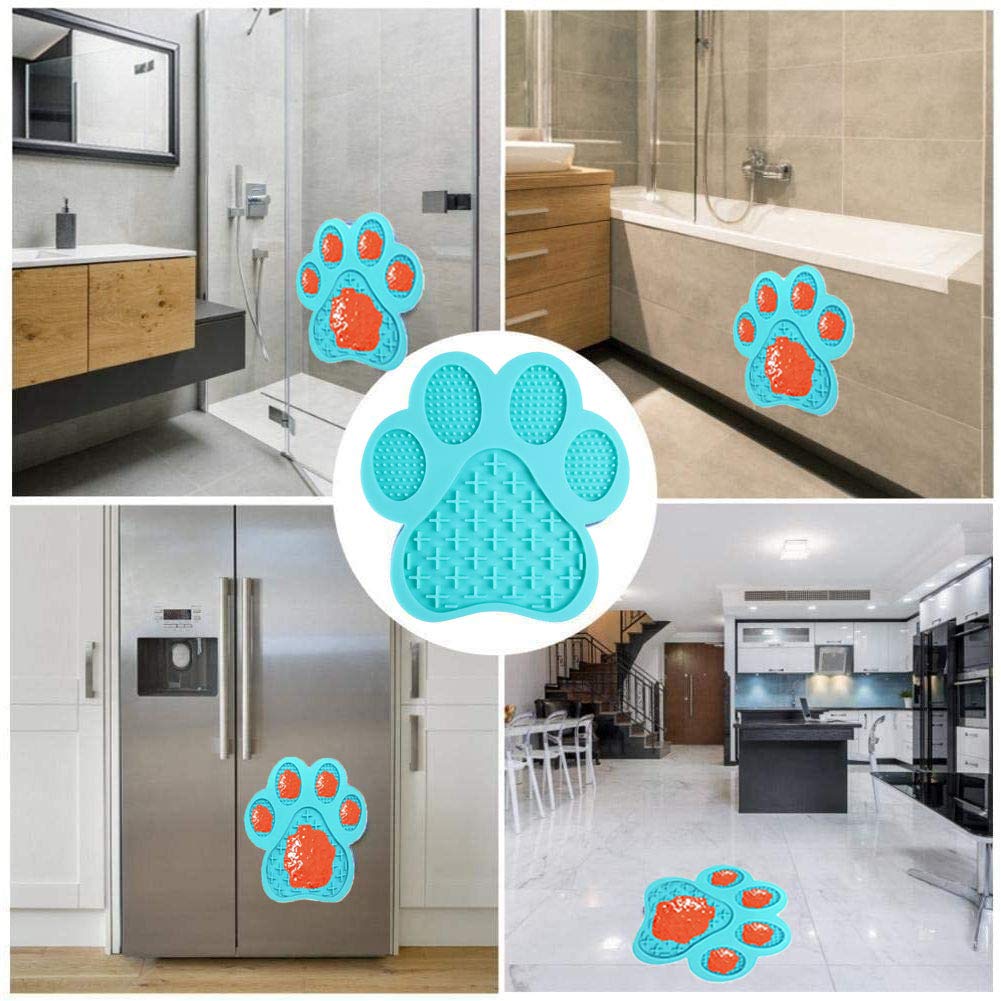 Dog Licking Mat for Anxiety Peanut Butter Slow Feeder Bowls Licking Pad with Strong Suction to Wall for Pet Bathing,Grooming,and
