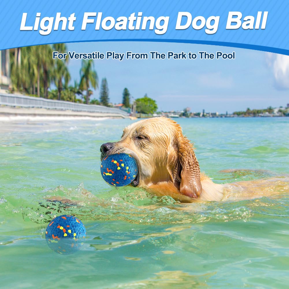 Mankoda Dog Balls, 8Pcs Tennis Ball Toys For Aggressive Chewers, Durable Teething Chew Dog Toys, Diameter 3'' Water Toy Fetch Ba