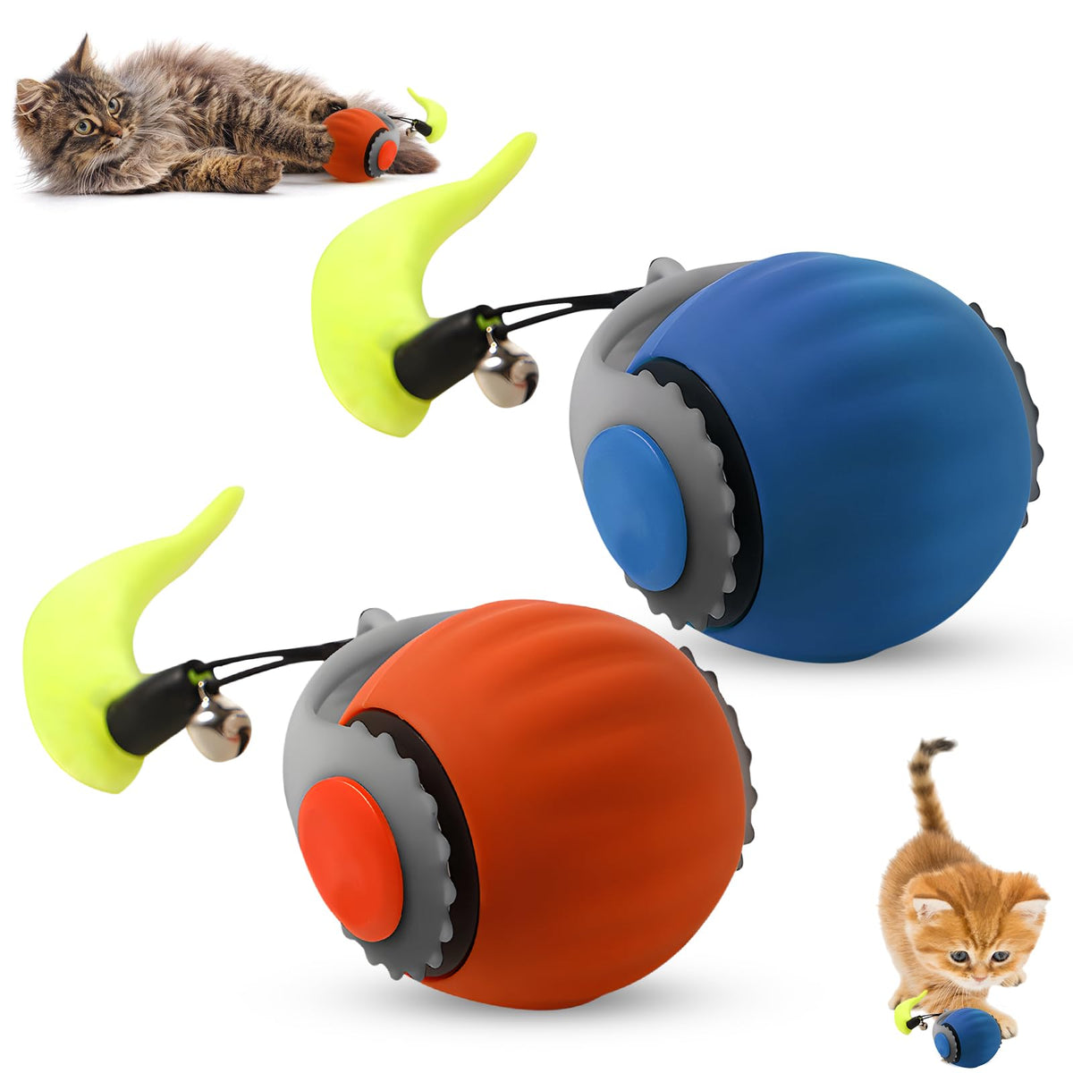 Viuvoiul Speedy 3.0 Tail Upgrade Speedy 3.0 Tail Cat Toy,2025 New Turbo Smart Interactive Cat Ball For Indoor,Automatic Moving S