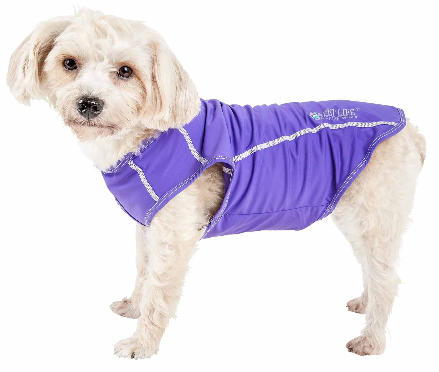 Pet Life  Active Racerbark Fitness and Yoga Dog T-Shirt Tank Top - Performance Pet T-Shirt with 4-Way-Stretch and Quick-Dry Te