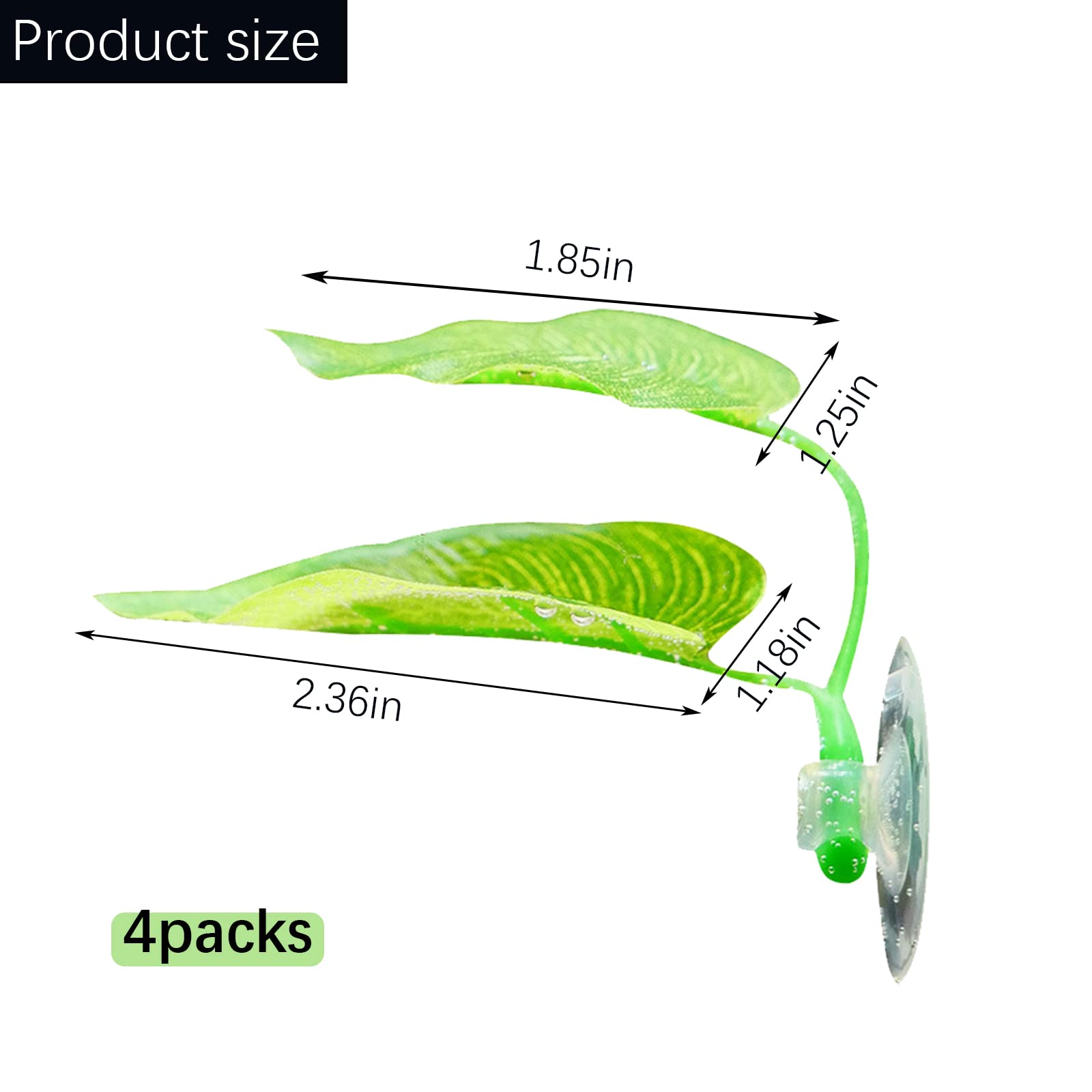 4Pcs Betta Fish Leaf Pad, Betta Leaf Hammocks With Suction Cup, Double Leaf Design, Simulating The Natural Habitat For Betta Fish Lightweight And Realistic Spawning Grounds Breeding Resting Bed