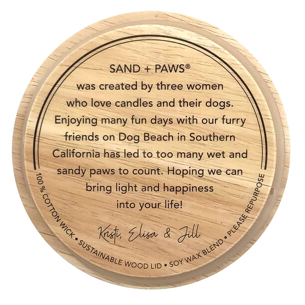 Sand + Paws Scented Candle - Clean Waves - Additional Scents And Sizes –Luxurious Air Freshening Jar Candles Neutralize Pet Odors And Enhance Home Décor – 100% Cotton Lead-Free Wicks - 12 Oz