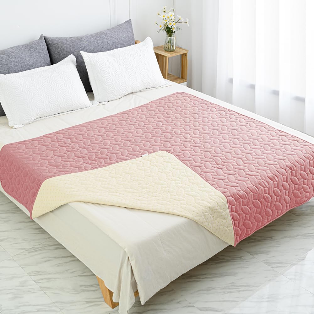 Ameritex Waterproof Pet Bed Cover Anti-Slip Dog Bed Blanket for Sofa and Furniture Waterproof New Pattern Design (Pink, 30x90 In