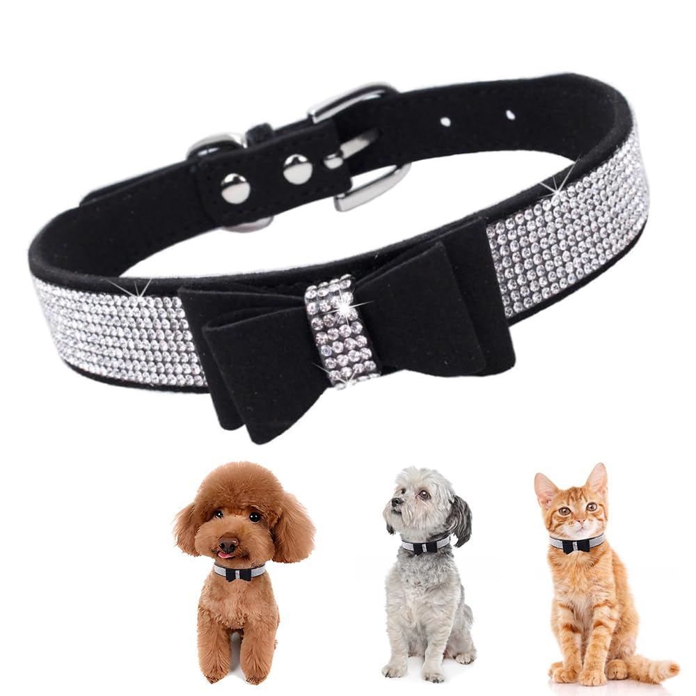 Large Dog Collar For Female Dogs,Rhinestone Bling Diamond Sparkly Crystal Jewel Cute Adjustable For Small Medium Large Girl Pupp