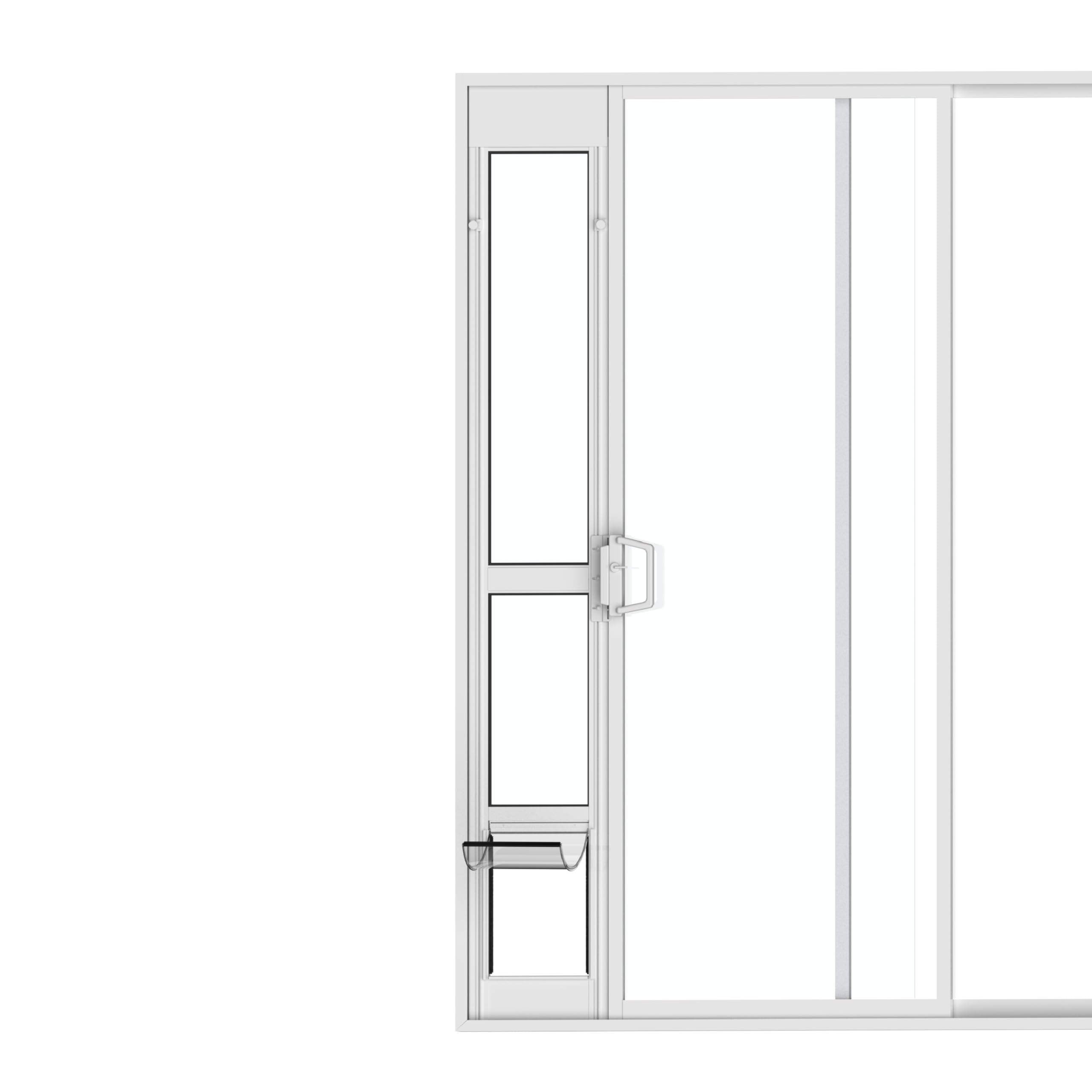 Hakuna Pets White Glass Patio Pet Door for Sliding Doors, Medium | Adjustable Height 77.2    - 83.5   , Damage-Free or Permanent