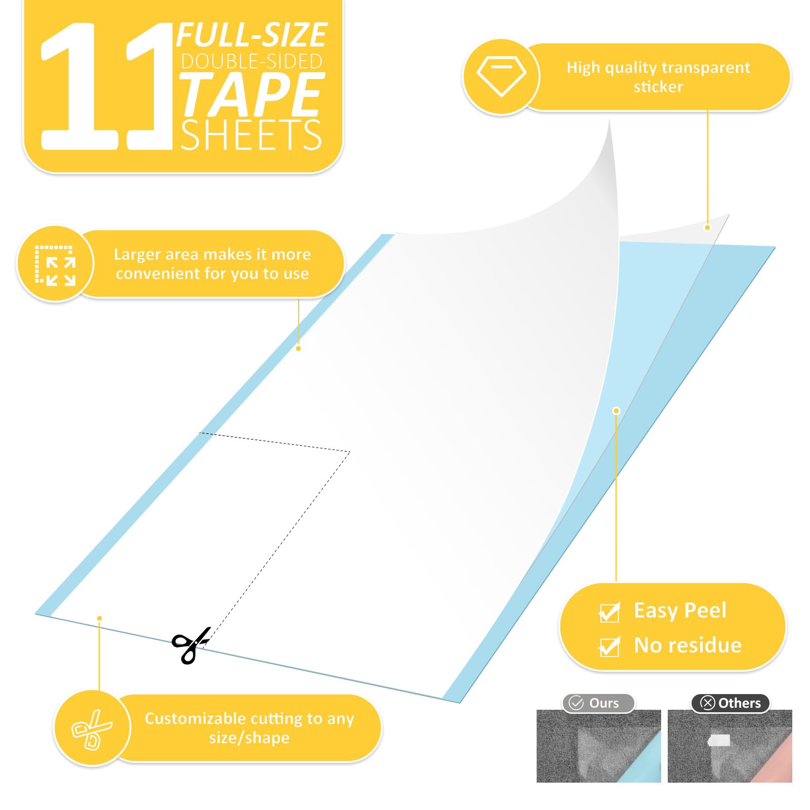 Xmzcymyo Anti Cat Scratch Furniture Protectors, 11Pcs Cat Scratch Deterrent Tape, Couch Corner Protectors For Cats, Double Sided Sofa Anti Scratching Sticky Tape