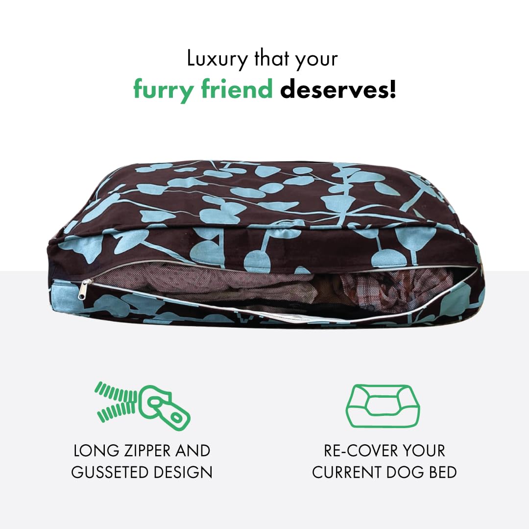 Molly Mutt Huge Dog Bed Cover - Your Hand In Mine Print - Measures 36   X45   X5 - 100% Cotton - Durable - Breathable - Sustaina
