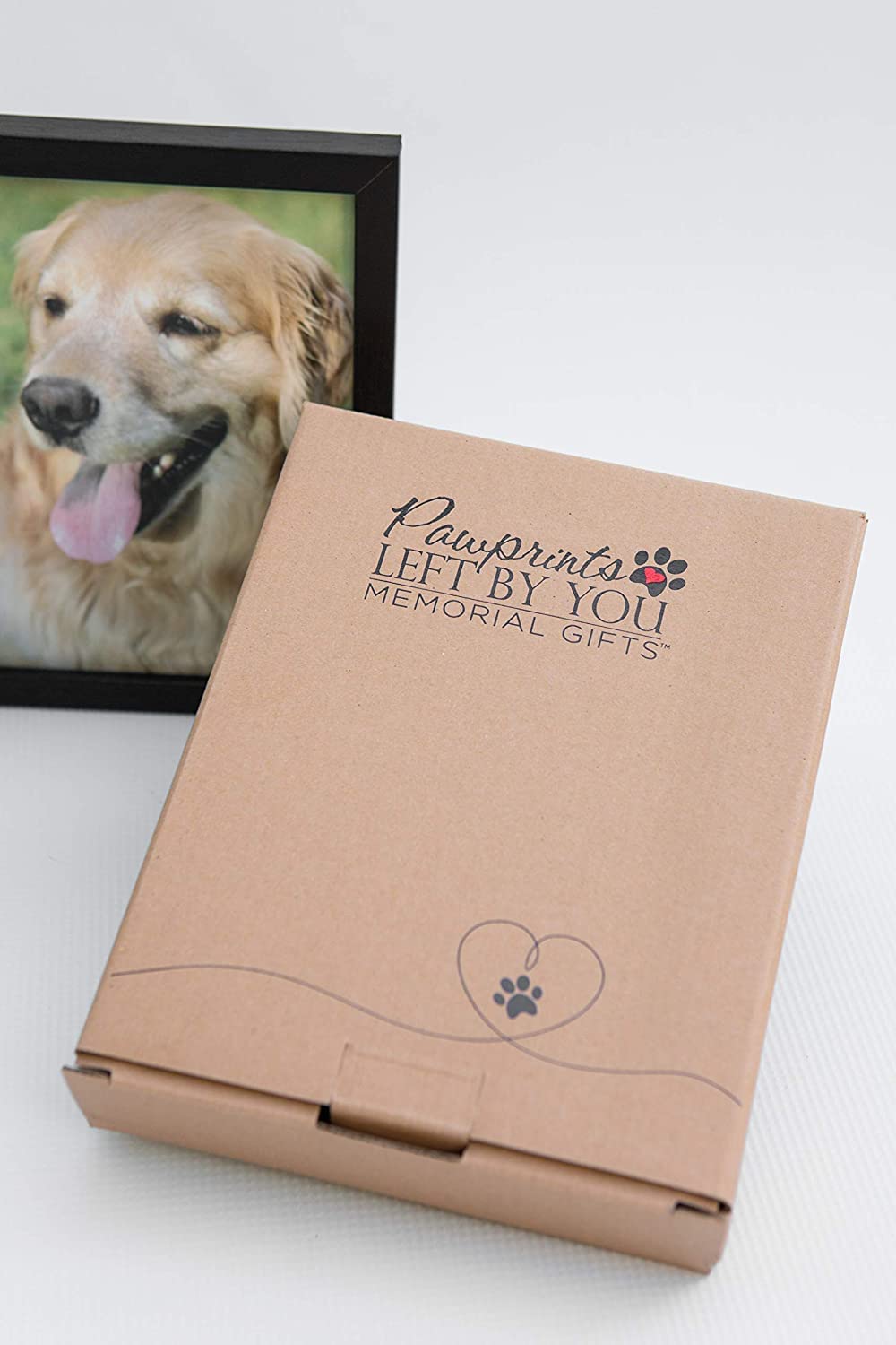 Pawprints Left by You Memorial Frame - Black Dog Sympathy Gift, 1 Count, Model 6070, with Touching Pawprints Poem for Pet Loss Remembrance